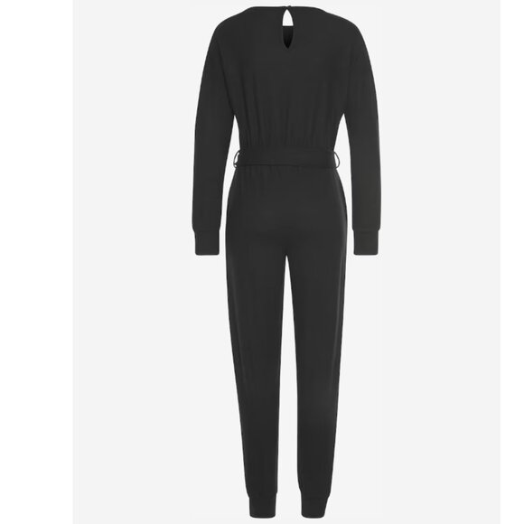 LASCANA Black Belted Long Sleeve Jogger Jumpsuit Size 4/6 - Picture 2 of 11